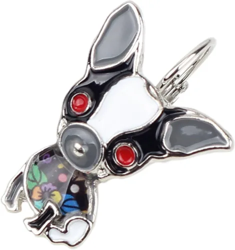 Vista 3 de NEWEI Aretes esmaltados con clip francés de Chihuahua para mujer, aretes colgantes para chihuahua, regalo de joyería