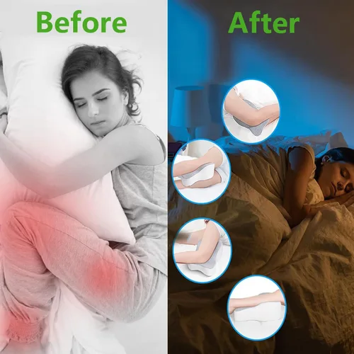 Vista 6 de Almohada ergonómica de espuma viscoelástica para adultos con correa ajustable, cojín grande para aliviar el dolor de ciática, soporte de cadera