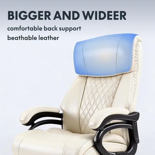 Vista 6 de FLEXISPOT Silla de oficina grande y alta de 500 libras para personas pesadas, silla de computadora de respaldo alto resistente con reposabrazos