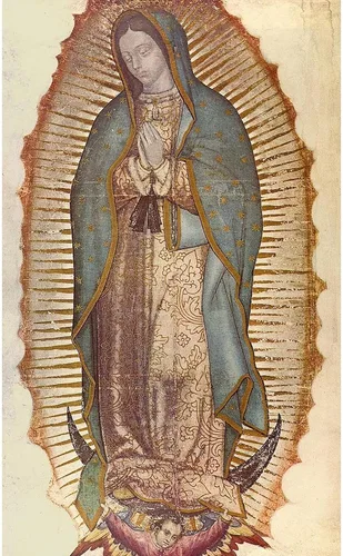 Vista 2 de CafePress Pegatina ovalada para parachoques de coche Nuestra Señora de Guadalupe