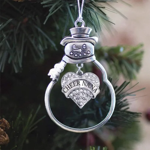 Vista 3 de Inspirado en plata – Colgante de corazón con diseño de muñeco de nieve con circonita cúbica