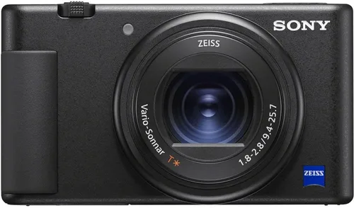 Vista 5 de Sony Cámara digital ZV-1 (negro) (DCZV1/B) + 2 tarjetas de memoria de 64 GB + funda + 3 baterías NP-BX1 + lector de tarjetas + luz LED + software
