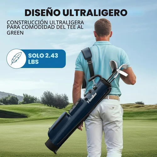 Vista 7 de Bolsa de golf Par 3, ultra ligera, pequeña bolsa de golf para par 3 y campos ejecutivos Azul (Atlantic Blue)