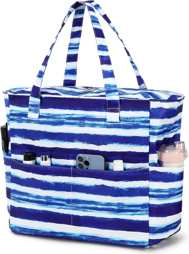 Vista 9 de Bolsas impermeables para la playa y la piscina, para mujeres y mujeres, extragrandes, bolsa de transporte con compartimento húmedo para viajes