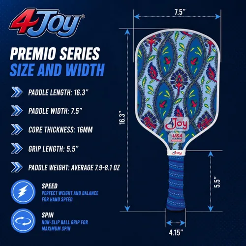 Vista 3 de 4Joy Serie Premio de paleta de pickleball