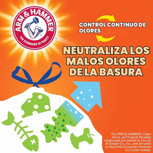 Vista 4 de Hefty Bolsas de basura ultra fuertes de 13 galones, bolsas de basura altas para cocina de tamaño de 13 galones, cierre con cordón, control continuo