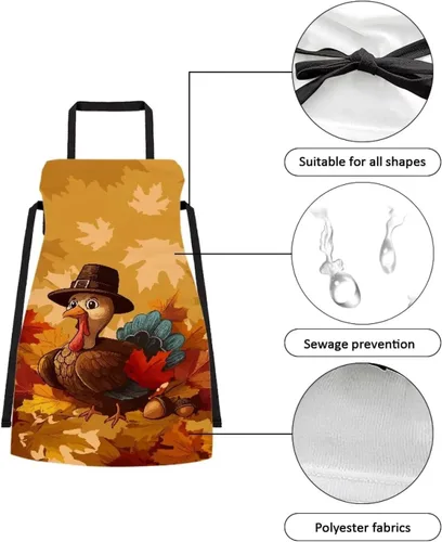 Vista 18 de Dreaweet Delantal de cocina unisex con cuello ajustable de Navidad