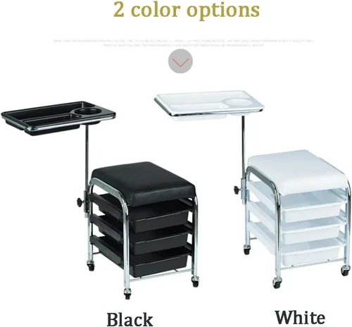 Vista 2 de Salón móvil Peluquería Peluquería Belleza Almacenamiento Carrito Manicura Uñas Cabello Herramienta Carrito Silla Pedicura Taburete Mesa