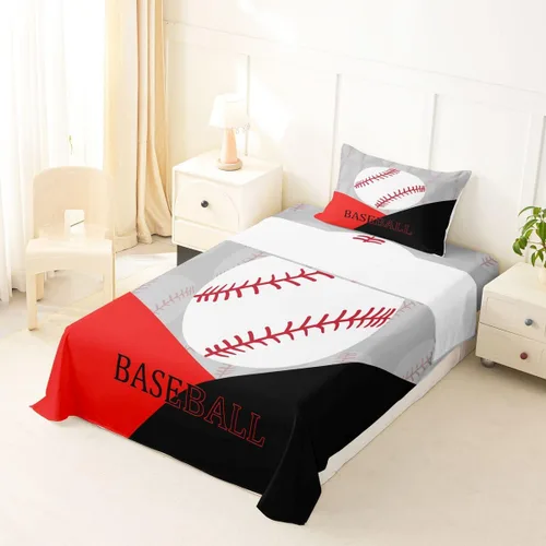 Vista 21 de jejeloiu Juego de sábanas de boliche, tamaño individual, juego de sábanas de bola de boliche para niños y niñas, decoración de juegos deportivos