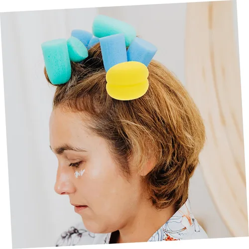 Vista 5 de Adorables rulos para el cabello, 12 unidades, rizadores de esponja, flequillo, rodillo de bricolaje, herramientas de peinado