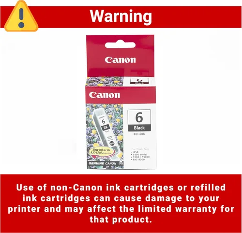 Vista 3 de Canon BCI-6 Depósito de tinta negra auténtica, compatible con iP5000, iP4000R, iP4000, i9900, i9100, i960, i950, i900D, i860, S9000, S900, MP780