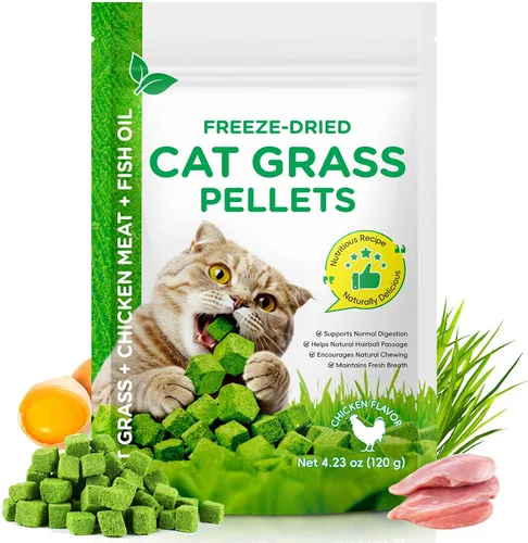 Vista 8 de ISUNRISE Palitos de hierba para gatos de 2.12 oz/2.12 onzas, deliciosas golosinas de hierba para gatos liofilizadas, comestibles, juguete