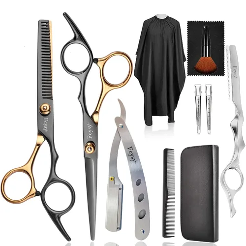 Vista 11 de Fcysy - Tijeras de corte de pelo, juego de tijeras de peluquería profesional, tijeras de peluquería, tijeras de mezcla, accesorios de peluquería
