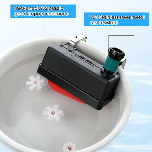 Vista 5 de Threlaco Juego de 2 válvulas de flotador de tanque de agua con conector de manguera de 3/4 pulgadas, control automático de nivel de agua, válvula