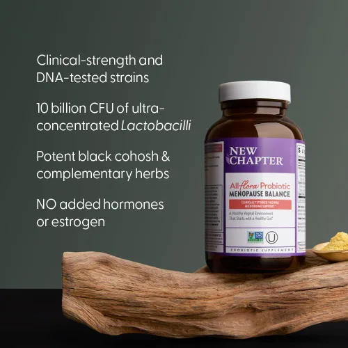 Vista 4 de New Chapter All-Flora - Probiótico para el equilibrio de la menopausia, probióticos ultraconcentrados para mujeres con cohosh negro