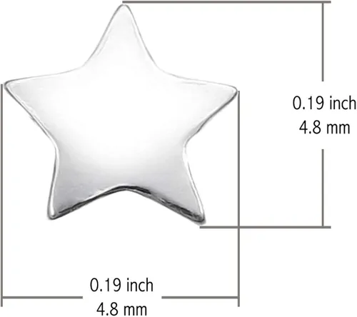 Vista 5 de Boma Pendientes de plata de ley con diseño de estrella, Plata de ley