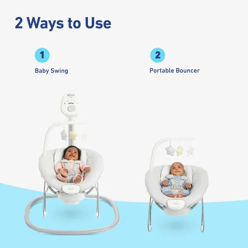 Vista 2 de Graco Sway2Me - Asiento portátil para bebé con música, sonidos y ajustes ajustables, colección Watson