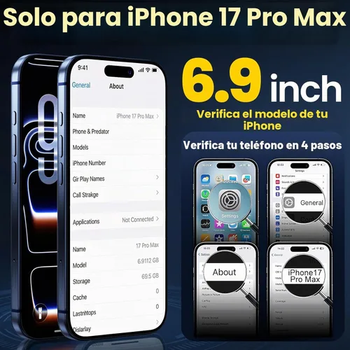 Vista 8 de 1 funda para iPhone 17 Pro Max con [protectores de pantalla y lente de cámara], azul