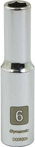 Vista 5 de Herramientas Dinámicas d003204 1/4" Drive 6 Punto Metric Socket con 4 mm Deep de longitud