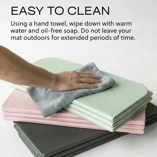 Vista 8 de Stakt La esterilla plegable original de yoga, tapete premium de fitness y multiusos con superficie antideslizante, portátil y ligera