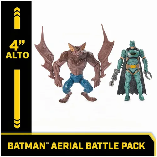 Vista 3 de DC Comics, Paquete de batalla aérea de Batman (exclusivo de Amazon), vehículo de murciélago, figura de acción de Batman y hombre-murciélago de 4