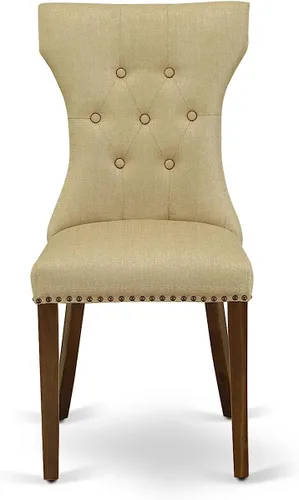 Vista 9 de East West Furniture DLGA3-AWA-03 - Juego de mesa de comedor de 3 piezas que contiene una mesa de cocina redonda con gotas y 2 sillas Parson, 42 x 42