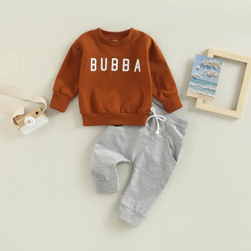 Vista 148 de Ropa de bebé niño 3 6 9 12 18 24M 3T Conjunto de pantalones con capucha patchwork sudadera con capucha pantalones de rayas traje de otoño invierno