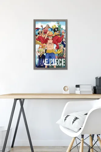 Vista 6 de Trends International One Piece - Póster de pared de tripulación, 22.4 pulgadas de largo x 14.7 pulgadas, versión enmarcada de madera de granero