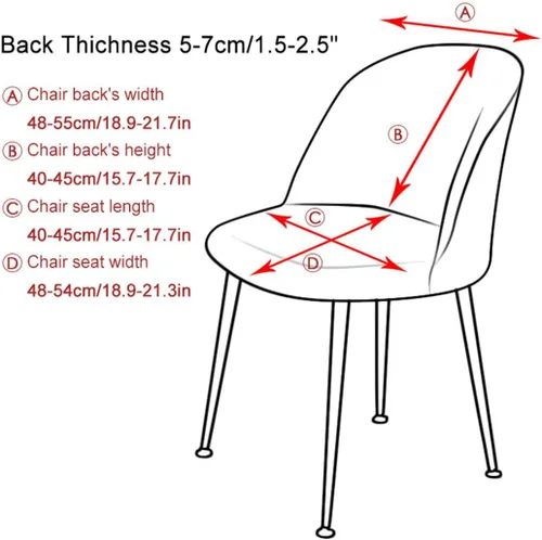 Vista 8 de Paquete de 2 fundas de elastano sin brazos de mediados de siglo para silla con respaldo corto para sala de estar y cocina