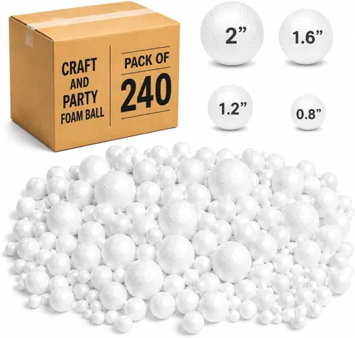 Vista 10 de Evershine Paquete de 100 bolas de espuma para manualidades de 1 pulgada, bolas de poliestireno de espuma lisas blancas para proyectos