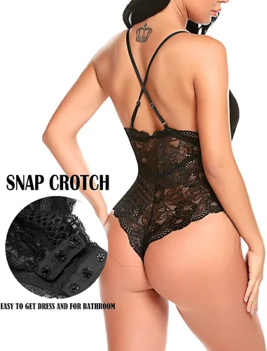 Vista 2 de Avidlove Lencería sexy de encaje para mujer, falda de patinadora plisada y falda básica casual de cintura alta con volantes acampanados, mini faldas