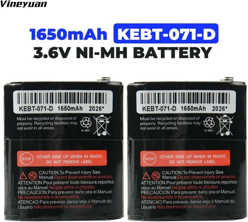 Vista 4 de Paquete de 4 baterías recargables de radio bidireccional 3.6V 1650mAh para Talkabout Motorola 53615 KEBT-071A KEBT-071-B KEBT-071-C KEBT-071-D