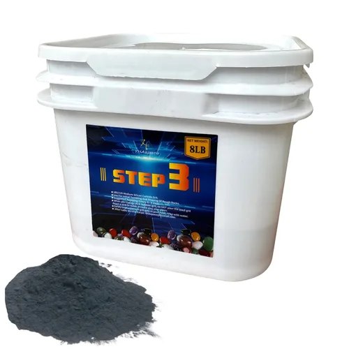 Vista 7 de 8 libras de medio abrasivo para tambor, óxido de aluminio fino 1500 para pulir, paso 4 para pulir piedras, medio abrasivo para pulir rocas, funciona