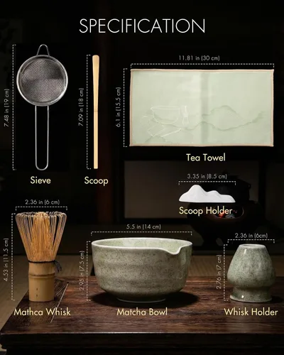 Vista 8 de SIMPLETaste Juego de batidor Matcha para amantes de las machas (verde)