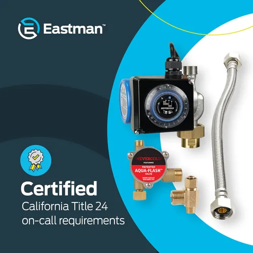 Vista 5 de Eastman Kit universal de bomba de recirculación de agua caliente Nevercold de 3/4 pulgadas, latón, 70600
