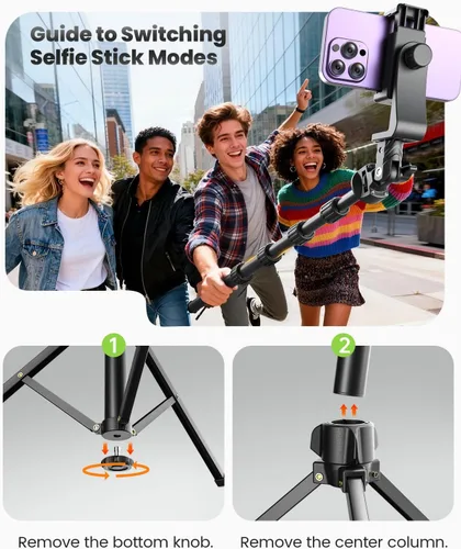 Vista 12 de CAMBOFOTO - Trípode de 82 pulgadas de alto para iPhone con cuello de cisne y control remoto, soporte