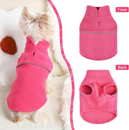 Vista 6 de Ropa de perro para perros pequeños, suéteres para perros pequeños, gatos, chaleco de forro polar, chaqueta cálida de forro polar para perro, ropa
