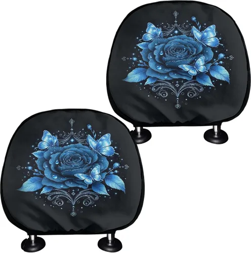 Vista 27 de Funda universal para reposacabezas de auto con estampado de vaca azteca, girasol, 2 piezas, funda universal para reposacabezas de asiento