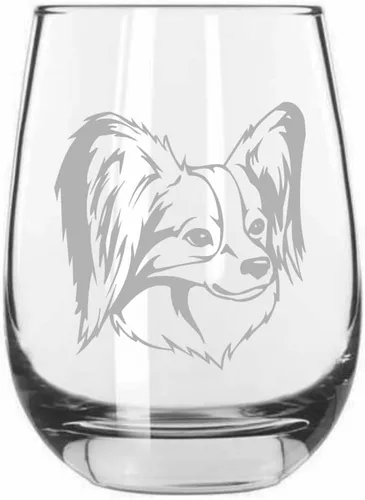 Vista 197 de Shar Pei (chino) - Vaso de vino sin tallo grabado para perro, 15.25 onzas