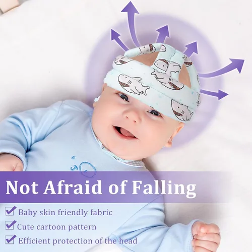 Vista 3 de Protector de Cabeza para Bebé Casco de Seguridad Ajustable para Niños Pequeños, Cojín Protector para la Cabeza Anticolisión con Cierre de Gancho