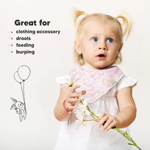 Vista 9 de KeaBabies Paquete de 8 baberos orgánicos para bebés para niñas y niños y paquete de 10 baberos bandana para bebé, baberos de dentición para niños