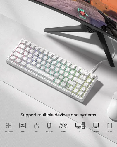 Vista 9 de M68HE Pro - Teclado mecánico para juegos con efecto Hall del 65%, interruptores magnéticos intercambiables en caliente, disparador rápido
