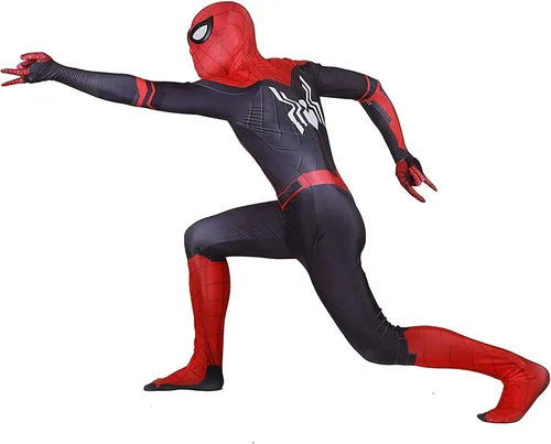 Vista 2 de Eledvb Disfraz de superhéroe para Halloween, cosplay, overol de elastano, overol de araña, estilo 3D, traje de cosplay para adultos