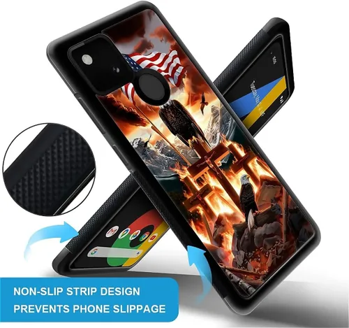 Vista 454 de Compatible con Google Pixel 4A 5G Mobile Case Creative Acrylic Panel trasero Silicona Protección Grip especialmente diseñado para Google Pixel 4A 5G