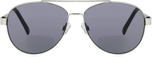 Vista 2 de Sofia Vergara x Foster Grant Women's Carmen Full Lens Sunreaders Aviator Sunglasses Black Frame, Grey Lenses, Way