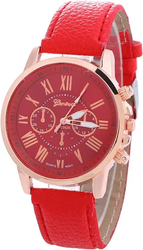 Vista 5 de Mujeres Hombres Señora Adolescente Chica PU Cuero Banda Relojes Dial Analógico Cuarzo Relojes Marrón