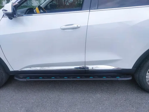 Vista 4 de Estribos para Nissan Rogue X-Trail 2014-2020 doble cabina carriles laterales barras Nerf (con soportes)