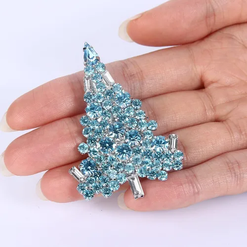 Vista 5 de EVER FAITH Broche de árbol de Navidad para mujer con cristal austriaco