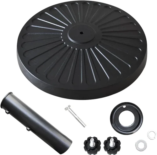 Vista 4 de EliteShade USA Base de Sombrilla Soporte Market Patio Exterior Resistente Portasombrillas con Patrón Radial Cóncavo, Negro