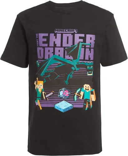 Vista 3 de Minecraft T Shirt Boys Creeper Inside Black OR Grey Short Sleeve Gamer Top